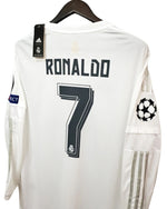 Cristiano Ronaldo 7 UCL Final Real Madrid 2016 Jersey White Long Sleeve