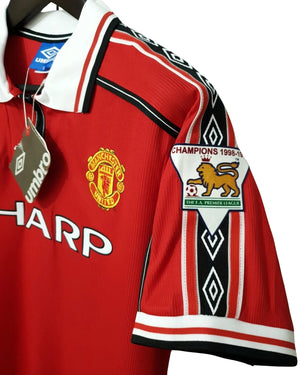 David Beckham 7 Manchester United 1998-1999 Short Sleeve Soccer Red Jersey